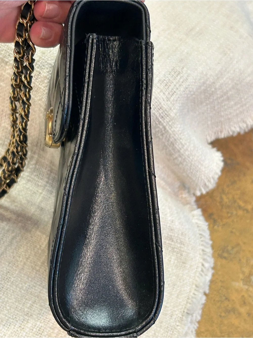 CHANEL Black Quilted Calf Leather Matelasse Cocomark Chain Bag